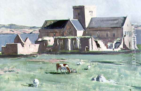 Iona Cathedral, c.1920s Oil Painting - Francis Campbell Boileau Cadell