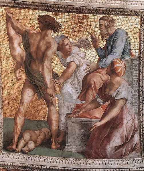 The Judgment of Solomon (ceiling panel) Oil Painting - Raffaelo Sanzio