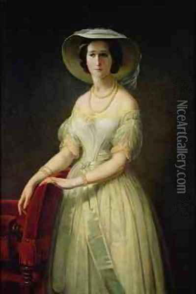 Empress Eugenie 1826-1920 Oil Painting - Claude-Marie Dubufe