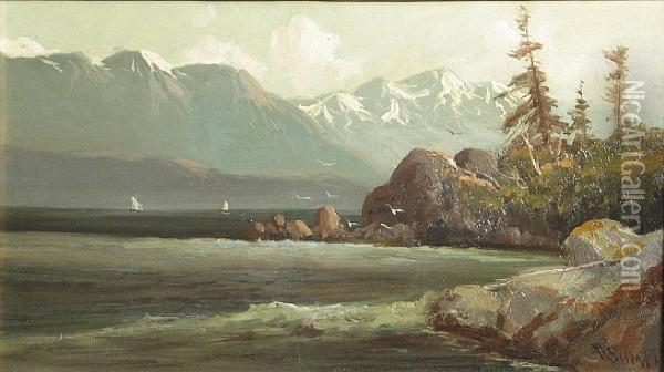 Lake Scene Oil Painting - Frederick Ferdinand Schafer