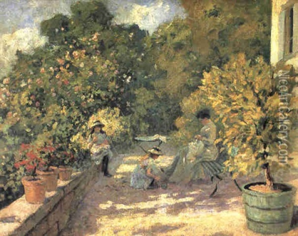 L'apres-midi Au Jardin Oil Painting - Paul Madeline