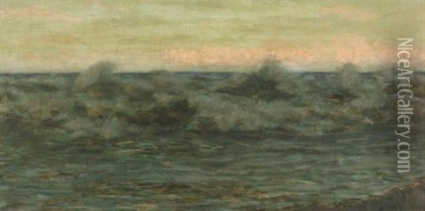 Crashing Surf Oil Painting - Alexander Harrison