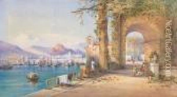 Paesaggio Sul Lago Oil Painting - Gabriele Carelli