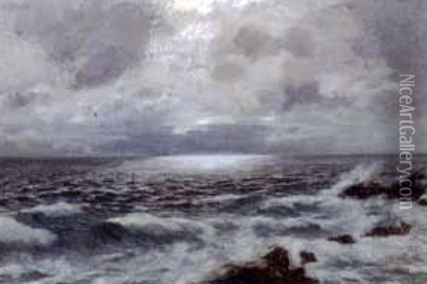 The Shore At Twilight Oil Painting - Wilhelm Erhardt