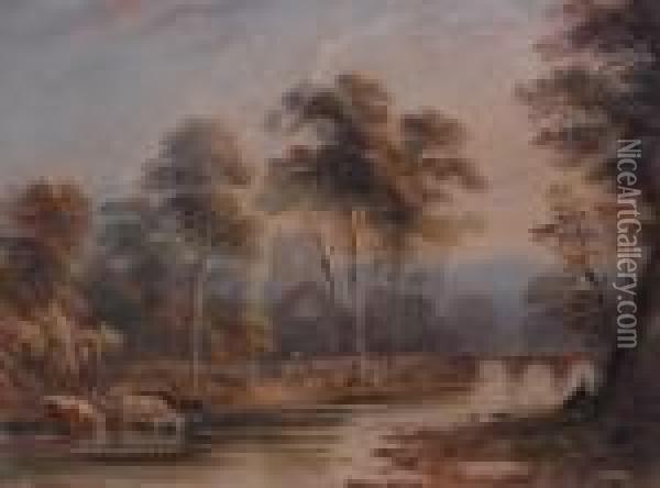 John Varley - Boyle Abbey, Rosconunon, Ireland Oil Painting - John Varley