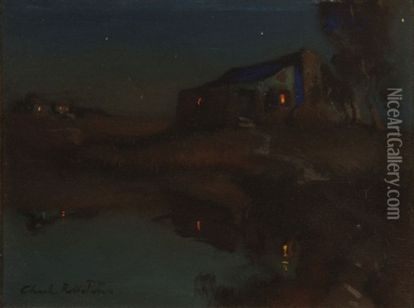 Adobe In The Moonlight Oil Painting - Charles Rollo Peters
