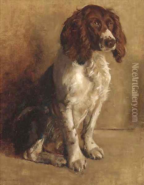 Spaniels by a river Oil Painting - Edwin Armfield