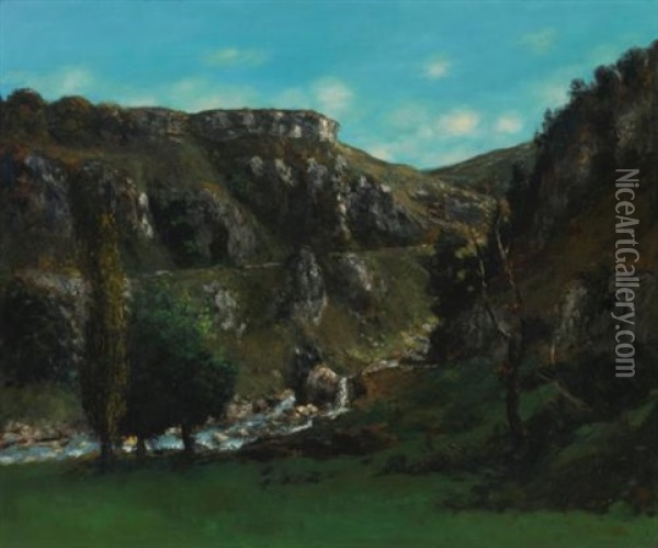 Vallee De La Loue Pres Mouthiers-haute-pierre Oil Painting - Gustave Courbet