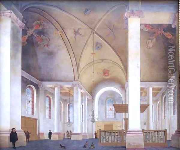 The Nieuwe Kerk in Haarlem Oil Painting - Pieter Jansz Saenredam