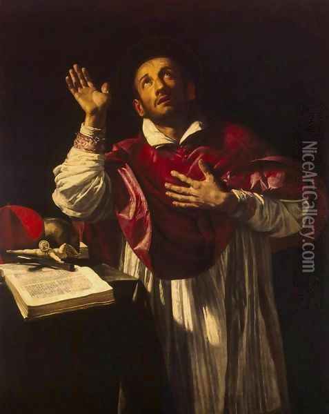 St Carlo Borromeo Oil Painting - Orazio Borgianni
