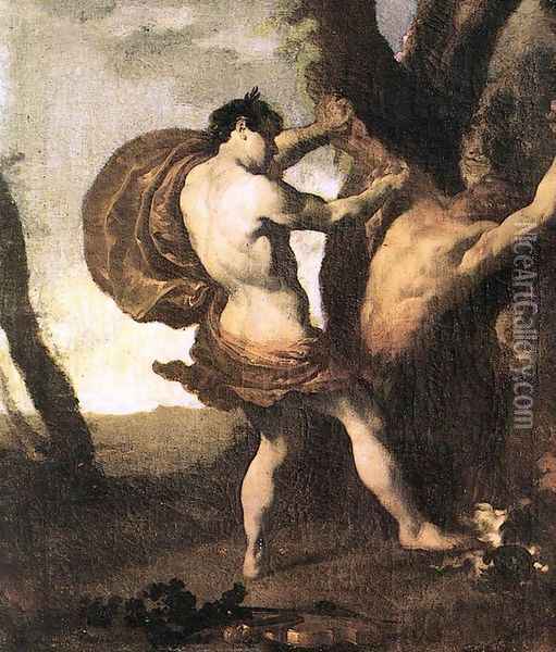 Apollo and Marsyas c. 1627 Oil Painting - Johann Liss