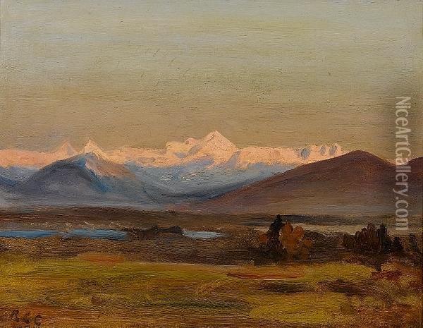 The Drakensberg Mountains Oil Painting - Robert Gwelo Goodman