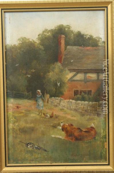 A Summers Day Oil Painting - Alfred John Keene