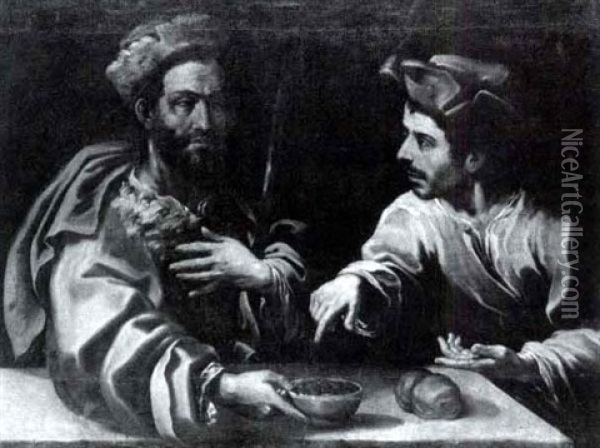 Jacob And Esau Oil Painting - Wouter-Pietersz Crabeth the Younger