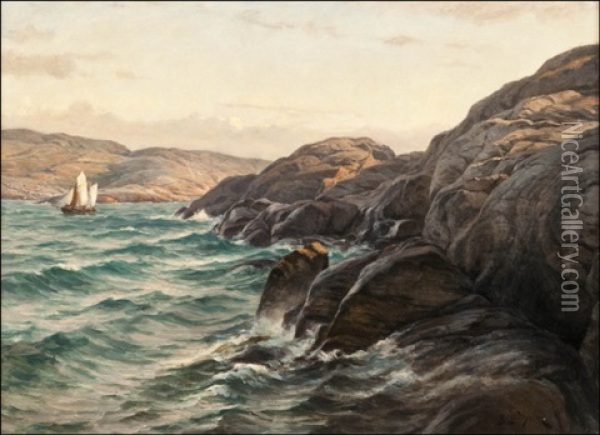 Saaristolaisnakyma Oil Painting - Berndt Adolf Lindholm