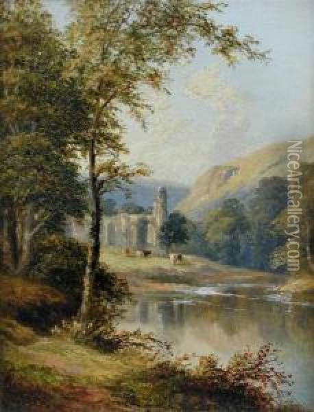 View Of Bolton Abbey Oil Painting - Thomas Ii Whittle