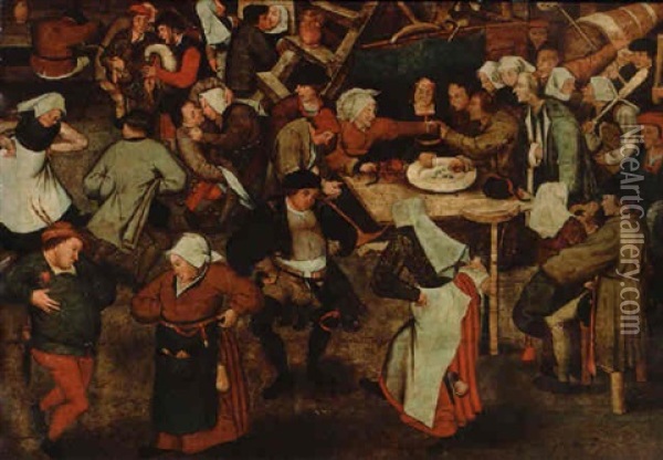 Bryllupsdans I Interior Oil Painting - Pieter Brueghel the Younger