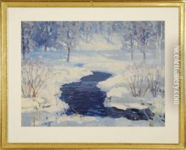 Winter Landscape Oil Painting - Harry Spiers