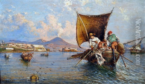 Pescatori Oil Painting - Consalvo Carelli