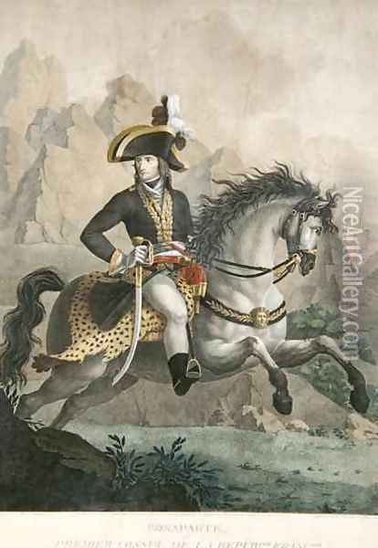 Bonaparte 1769-1821 1er Consul from a painting of Andrea Appiani 1754-1817 Oil Painting - Philippe Auguste Hennequin