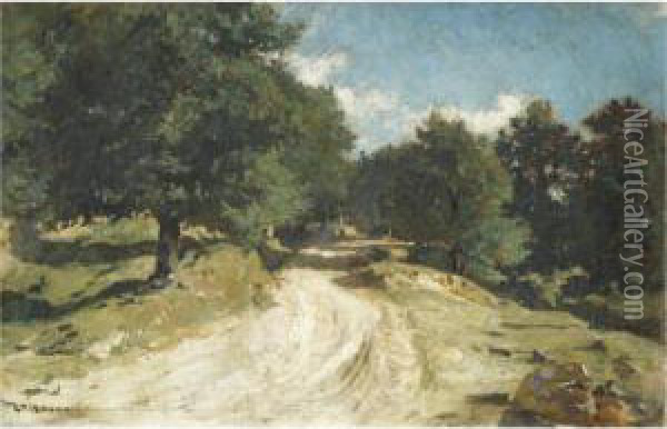 Chemin En Foret De Fontainebleau Oil Painting - Bonnat Leon