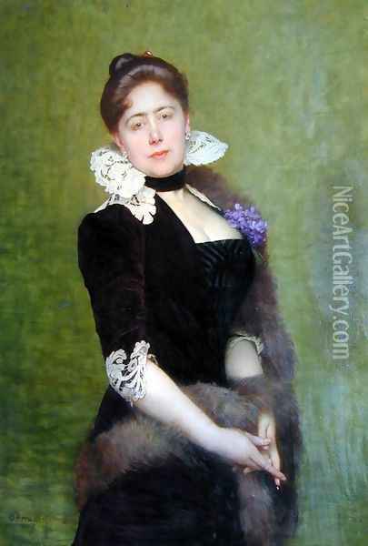 Portrait Of A Lady Oil Painting - Jules Joseph Lefebvre
