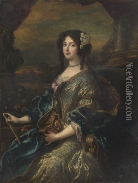 Portrait Of A Lady, Three-quarter Length Oil Painting - Pierre Mignard the Elder
