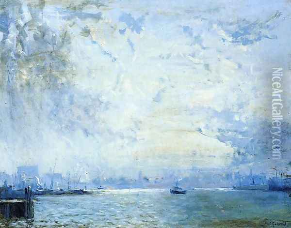 The Mystic River Docks Oil Painting - Arthur C. Goodwin