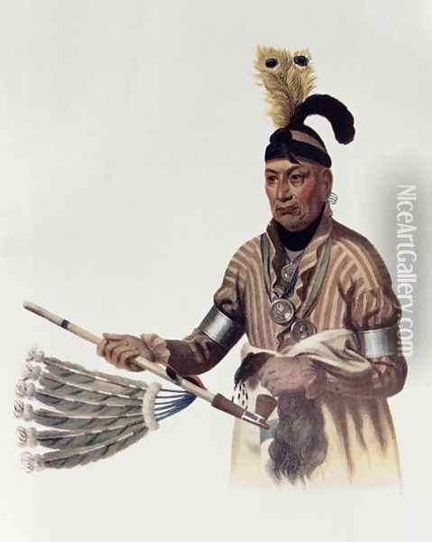 Naw Kaw or Wood a Winnebago Chief Oil Painting - Charles Bird King