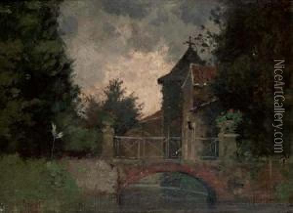 Le Pont Oil Painting - Fabius Germain Brest
