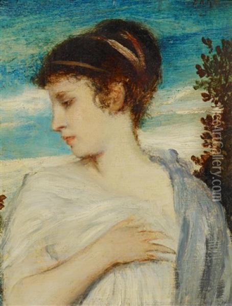 Damenportrait Im Antikisierenden Gewand Oil Painting - Friedrich August von Kaulbach