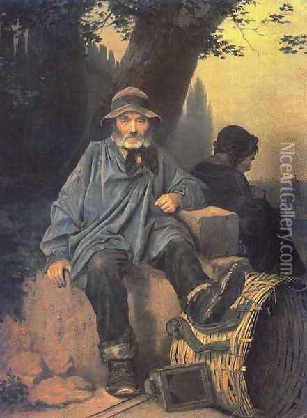 Paris ragman, 1864 Oil Painting - Vasily Perov