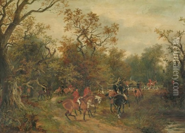 The Meet Of The Cheshire Hunt Oil Painting - Sylvester Martin
