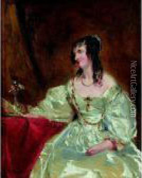 Portrait De Femme Oil Painting - William Etty