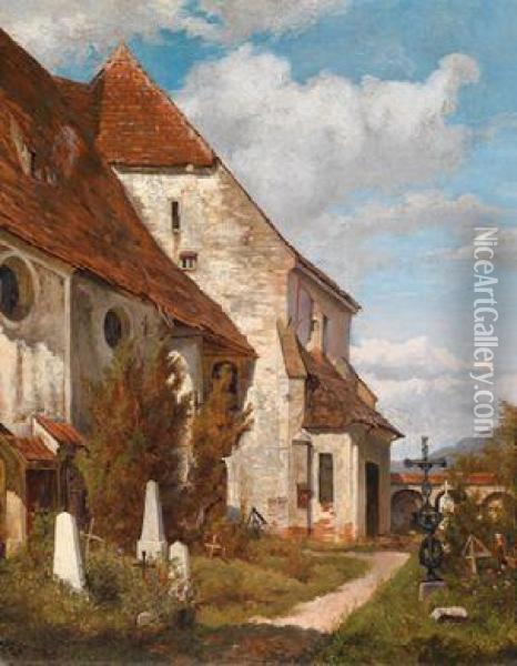Hinter Der Dorfkirche Oil Painting - Theodor von Hormann