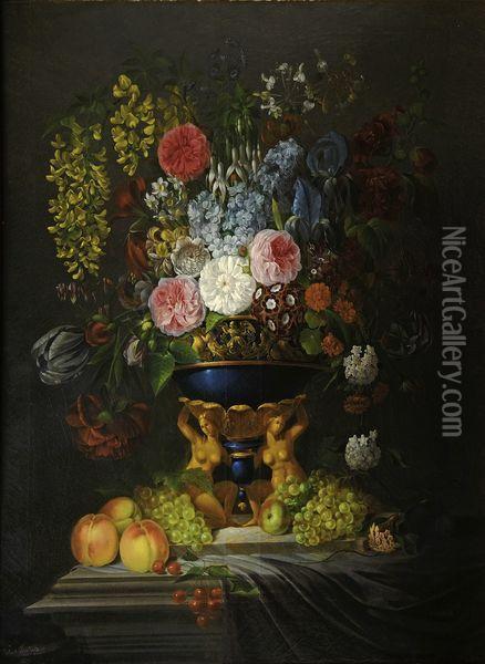 Bouquet De Fleurs Oil Painting - Edouard Autrique