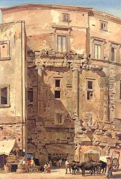 The Teatro Marcello, Rome, Italy Oil Painting - Thomas Hartley Cromek