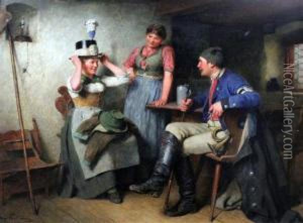 Tavern Interior Oil Painting - Hugo Kauffmann