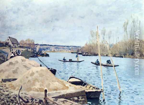 La Seine à Port-Marly Oil Painting - Alfred Sisley