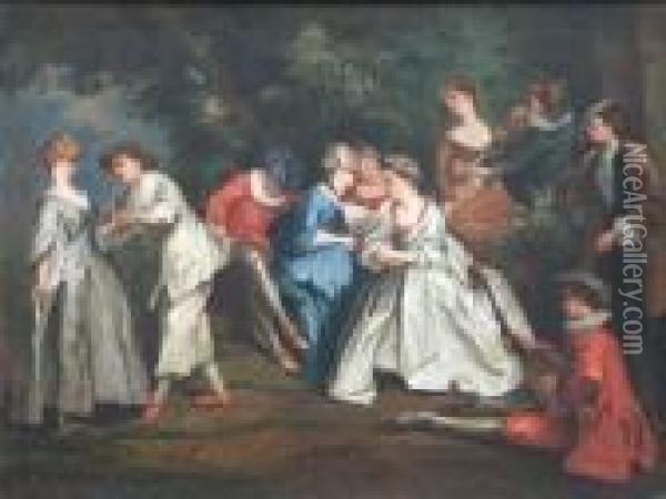 L'occasion Fortunee. Oil Painting - Nicolas Lancret