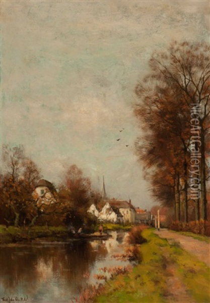 On The River Vecht Oil Painting - Fredericus Jacobus Van Rossum Du Chattel