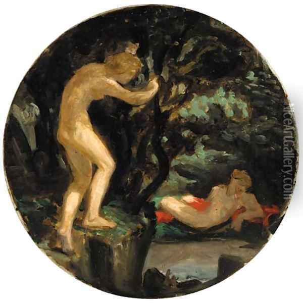 Echo and Narcissus Oil Painting - Paul Milliet