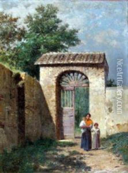 Una Porta In Campagna Oil Painting - Francesco Coppola Castaldo