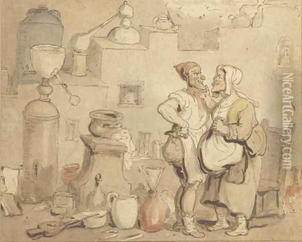 The alchemy of love Oil Painting - Thomas Rowlandson