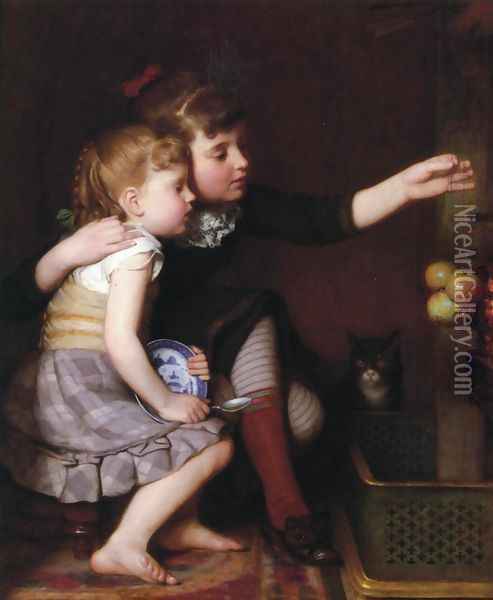 One for Mommy, One for Me Oil Painting - Seymour Joseph Guy