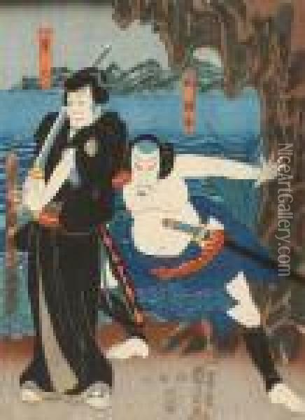 Samourai Oil Painting - Utagawa Toyokuni Iii