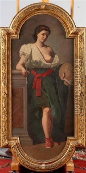 Allegorie De La Peinture Oil Painting - Alfred Jacob Miller