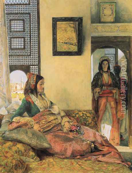 Life in the Hareem, Cairo Oil Painting - John Frederick Lewis