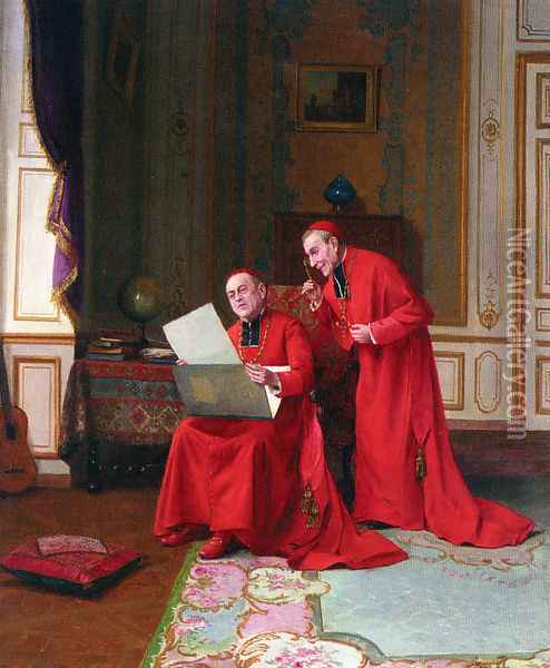 Les Connaisseurs (The Connoisseurs) Oil Painting - Victor Marais Milton