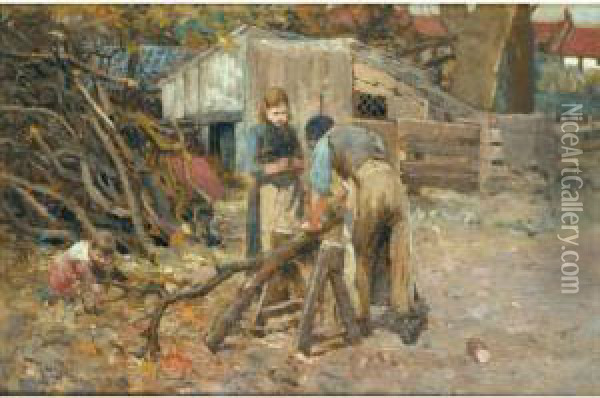 The Wood Cutter Oil Painting - Robert McGregor